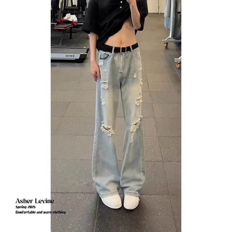 Unisex Classic Denim Jeans Loose Fit Daily Outdoor Wear - Image 5