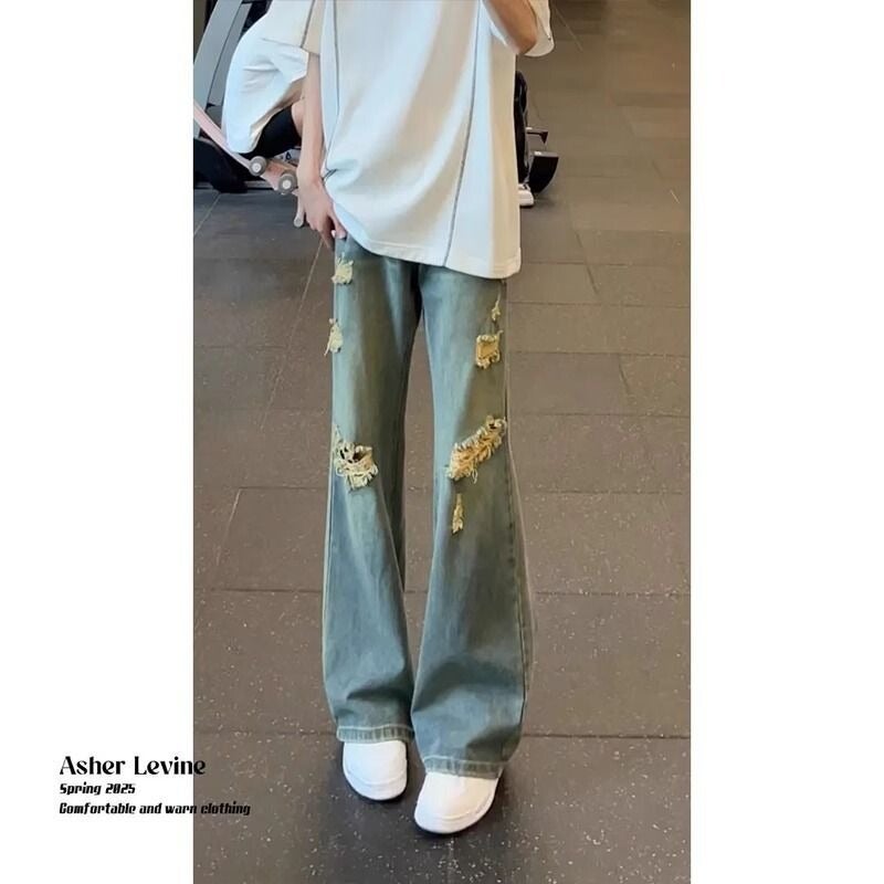 Unisex Classic Denim Jeans Loose Fit Daily Outdoor Wear - Image 2