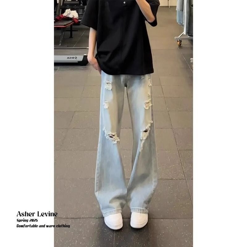 Unisex Classic Denim Jeans Loose Fit Daily Outdoor Wear - Image 4