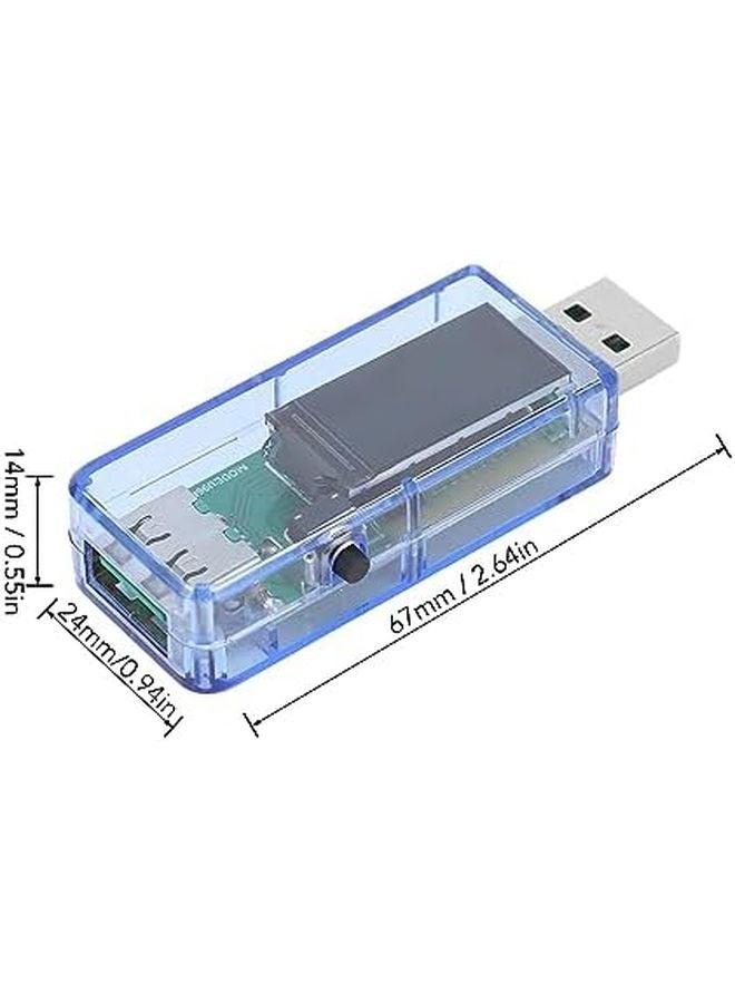U96 USB Tester IPS LCD Screen Voltage Current Power Temperature Monitor Transparent Blue Case - Image 4