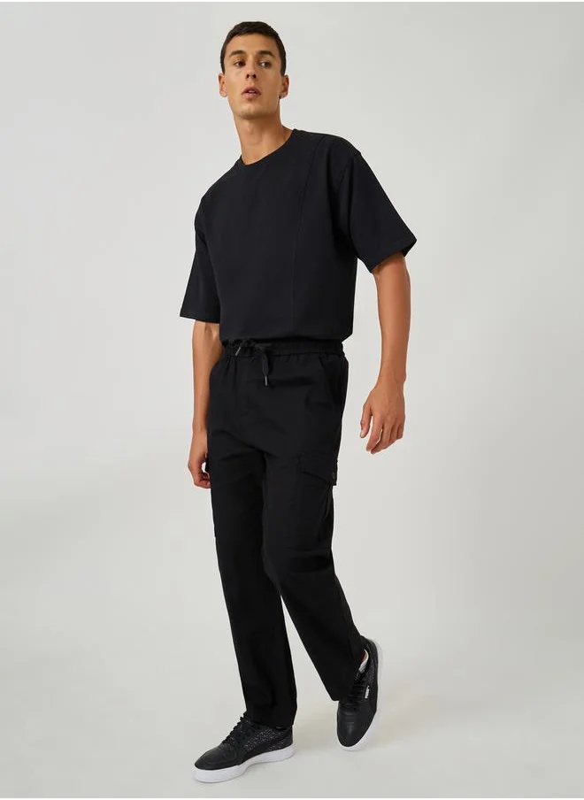 فورت كولينز Solid Cotton Straight Leg Cargo Pants