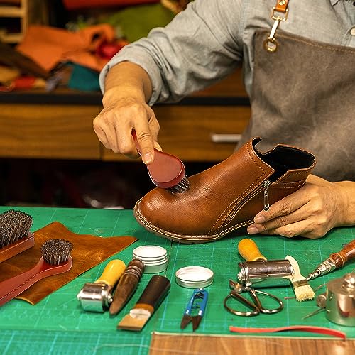 Zanzike Shoe Brush, Shoe Cleaning Brush, 2 Pieces Horsehair Shoe Brush, Boot Brush, Horse Hair Brush for Leather, Shoe Brushes for Cleaning, Leather Shoes Boot Cleaning Brush Care Clean Dauber Applicators - Image 4