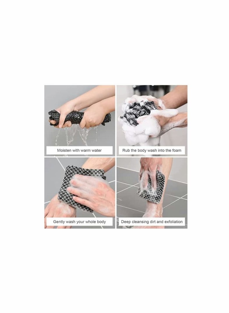 Exfoliating Washcloth Towel, KASTWAVE Bathing Wash Cloth Towel for Shower Bath, Asian Skin, Body Scrubber, Men, Women (2 PCS) - Image 5