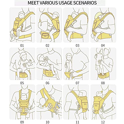 TALENBEEN Baby Carrier 6-in-1 Newborn to Toddler, Baby Carrier with Hip Seat Lumbar Support 7-41 lbs, Baby Soft Carrier for All Seasons & Positions, Adjustable Size for Shopping Hiking Travelling - Image 2