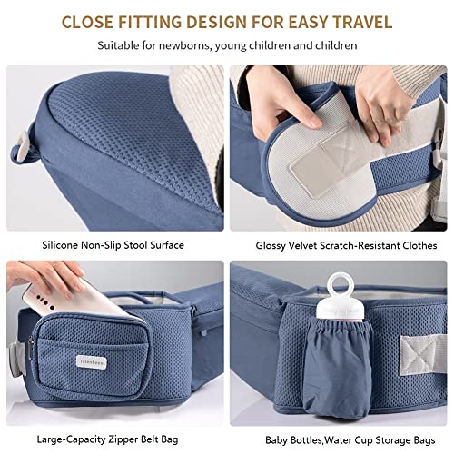 TALENBEEN Baby Carrier 6-in-1 Newborn to Toddler, Baby Carrier with Hip Seat Lumbar Support 7-41 lbs, Baby Soft Carrier for All Seasons & Positions, Adjustable Size for Shopping Hiking Travelling - Image 4