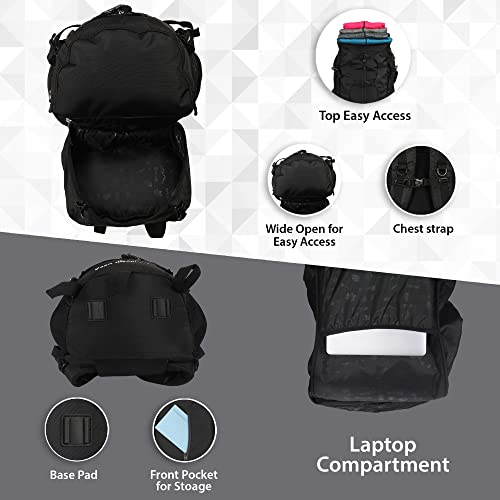 Impulse Men's Buckle Up Waterproof 4 Compartment Rucksack with Rain Cover, 90 L (Black) - Image 5