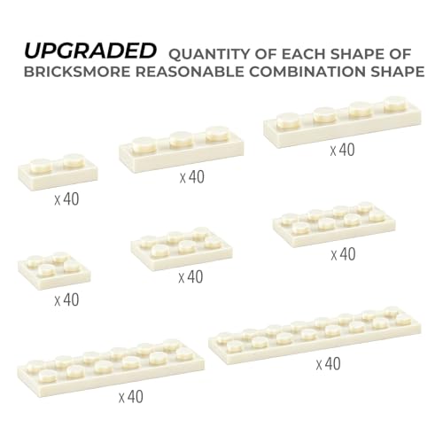 RWDTER 320 Piece Building Plate Bulk 8 Sizes of Mixed Classic Plate Parts Compatible with Lego and Other Brands Suitable for Boys and Girls Aged 6 White - Image 5