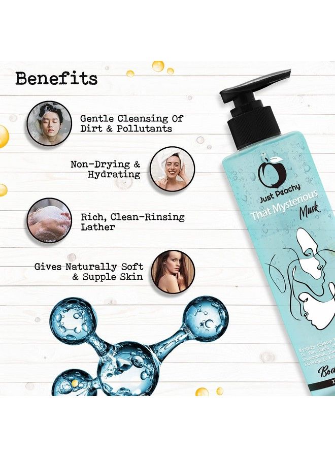 Just Peachy "That Mysterious Musk" Shower Gel ; Body Wash ; Free From Sls Phosphates & Paraben ; Enriched With Hyaluronic Acid & Vitamin E ; 100% Vegan ; 250 Ml - Image 4