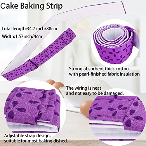 Winerming 4-Piece Bake Even Strips, Super Absorbent Thick Cake Pan Dampen Strips, Keeps Cakes More Level and Prevents Crowning With Cleaner Edges - Image 2