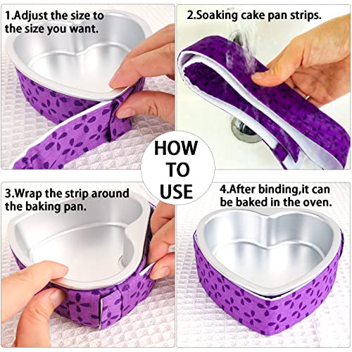 Winerming 4-Piece Bake Even Strips, Super Absorbent Thick Cake Pan Dampen Strips, Keeps Cakes More Level and Prevents Crowning With Cleaner Edges - Image 5