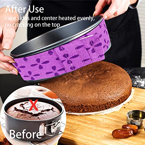Winerming 4-Piece Bake Even Strips, Super Absorbent Thick Cake Pan Dampen Strips, Keeps Cakes More Level and Prevents Crowning With Cleaner Edges - Image 4