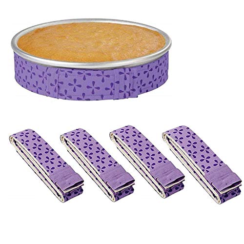 Winerming 4-Piece Bake Even Strips, Super Absorbent Thick Cake Pan Dampen Strips, Keeps Cakes More Level and Prevents Crowning With Cleaner Edges - Image 1