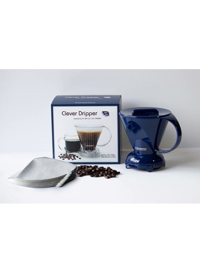 clever Coffee Dripper and Filters, Large 18 oz (Royal Blue)| Barista's Choice| Safe BPA Free Plastic|Includes 100 Filters - Image 4
