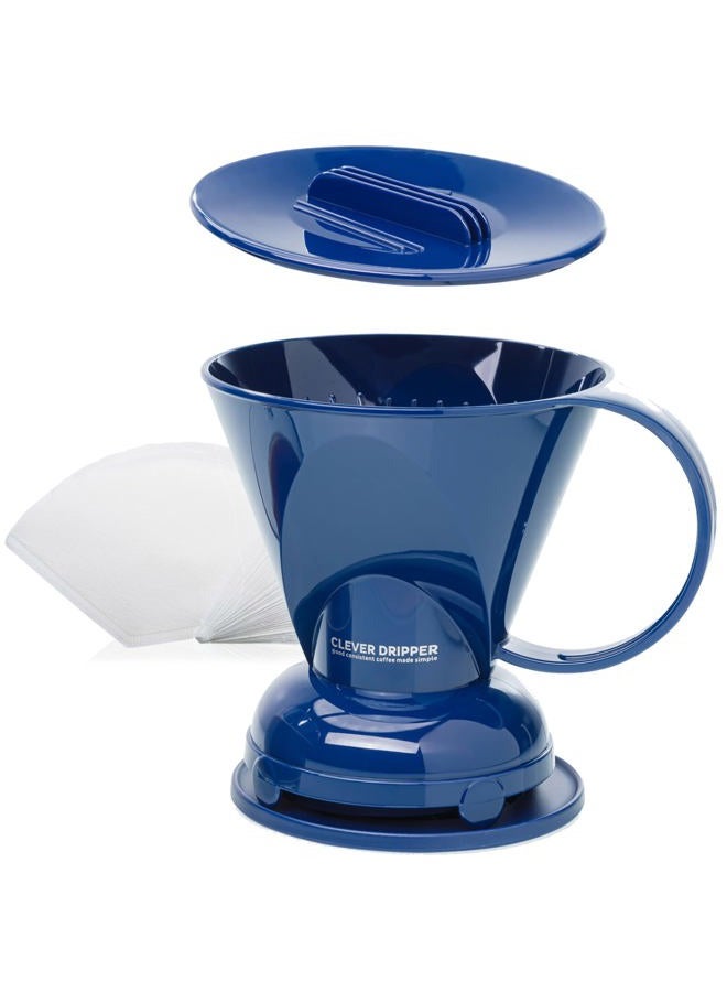 clever Coffee Dripper and Filters, Large 18 oz (Royal Blue)| Barista's Choice| Safe BPA Free Plastic|Includes 100 Filters - Image 1