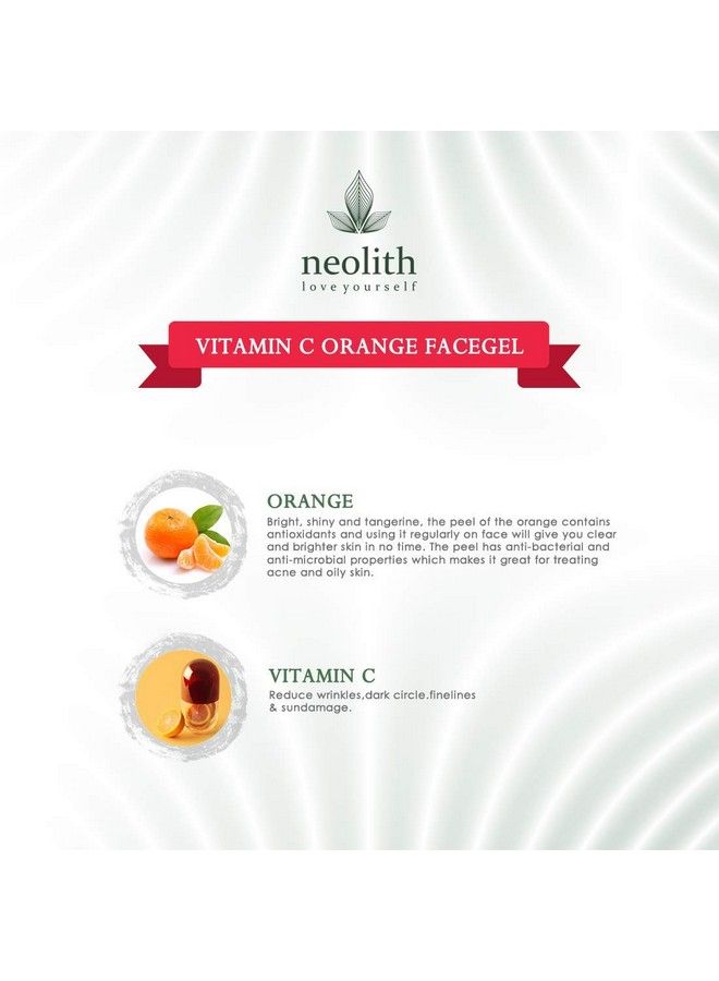 NEOLITH Vitamin C Orange Face Gel Gel Scrub Oil Control ;; Hydrating ;; Refreshing ;; Cooling ;; Moisturizing ;; Skin Brightening Polishing ;; 100 Gm  - Image 5