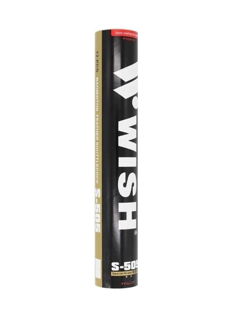 Wish Feather Shuttlecock Set Wish badminton shuttlecocks S505-03 12 Pcs White - Image 2