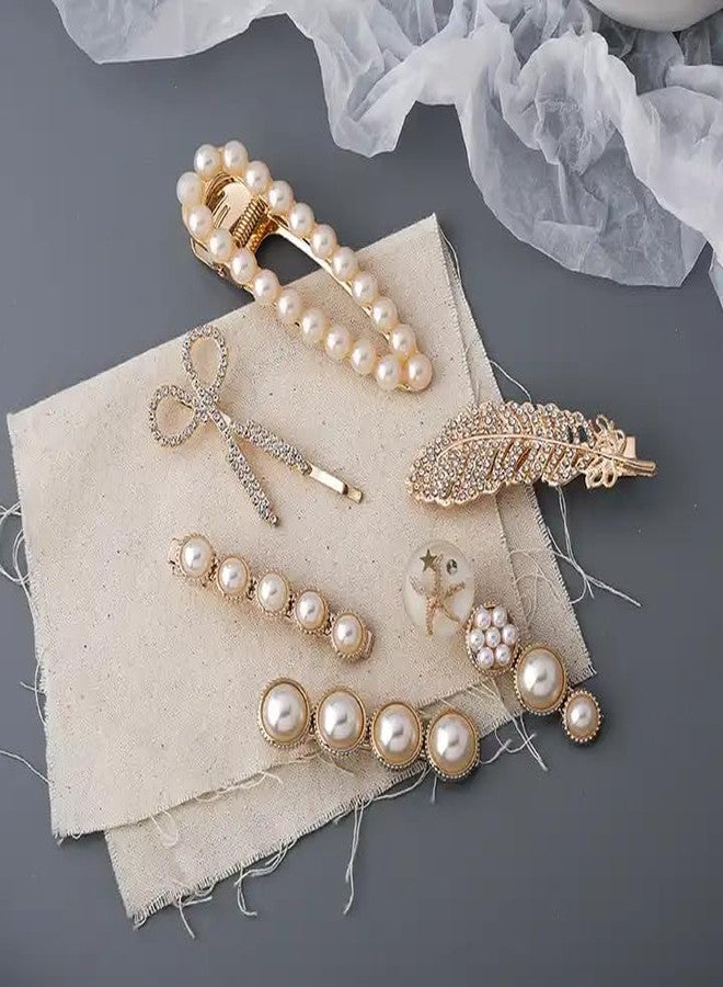 SILENCIO Hair Clip Marble Alligator bobby Pins, Non-Slip Side Hair Pins Closure Bangs Hair Clip, Cute Style Crystal Bead Pins for Women and Girls, Gift For Women (Silver & Black) - Image 5
