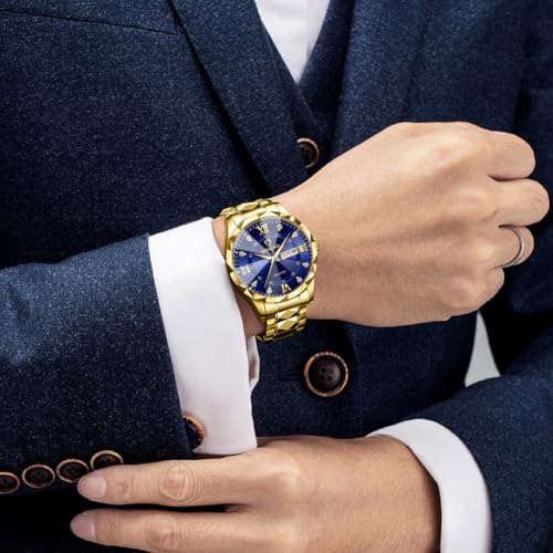 BINBOND Watch for Men Luxury Diamond Business Dress Analog Quartz Stainless Steel Casual Date Mens Wrist Watches Waterproof Luminous - Image 2