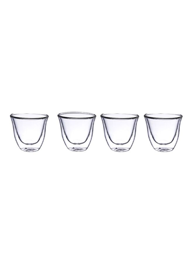 4-Piece Double Wall Cawa Set Clear 4x70ml - Image 1
