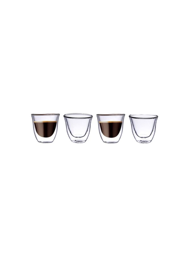 4-Piece Double Wall Cawa Set Clear 4x70ml - Image 2