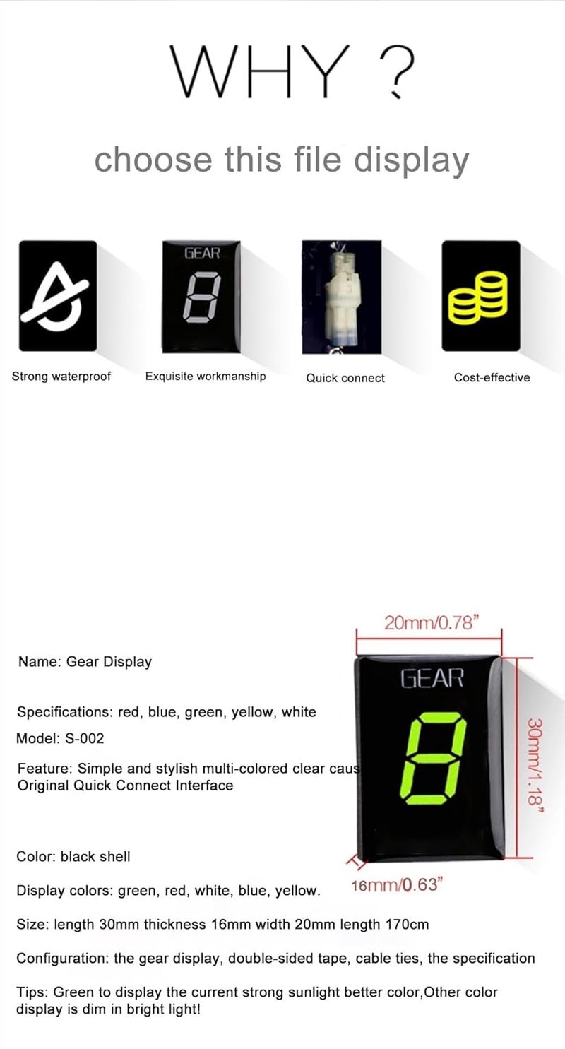Vuzmode Gear Indicator for VTR250 (2009-2014) - Green Bracket - Image 2