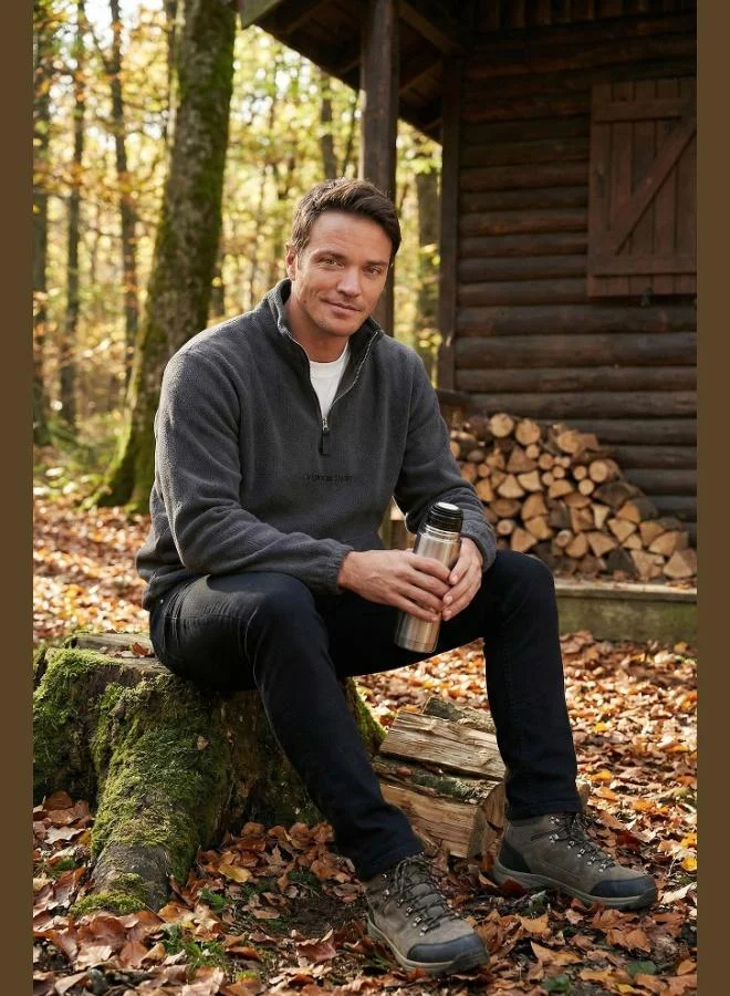 بوراتي سويت شيرت رجالي بياقة واقفة وسحاب نصي من بوراتي