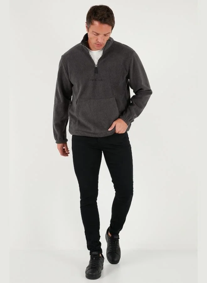 Buratti  Buratti Regular Fit Half-Zip Stand-Up Collar Soft Textured Sweatshirt Men's SWEAT 59060661 for Men | Best Price UAE