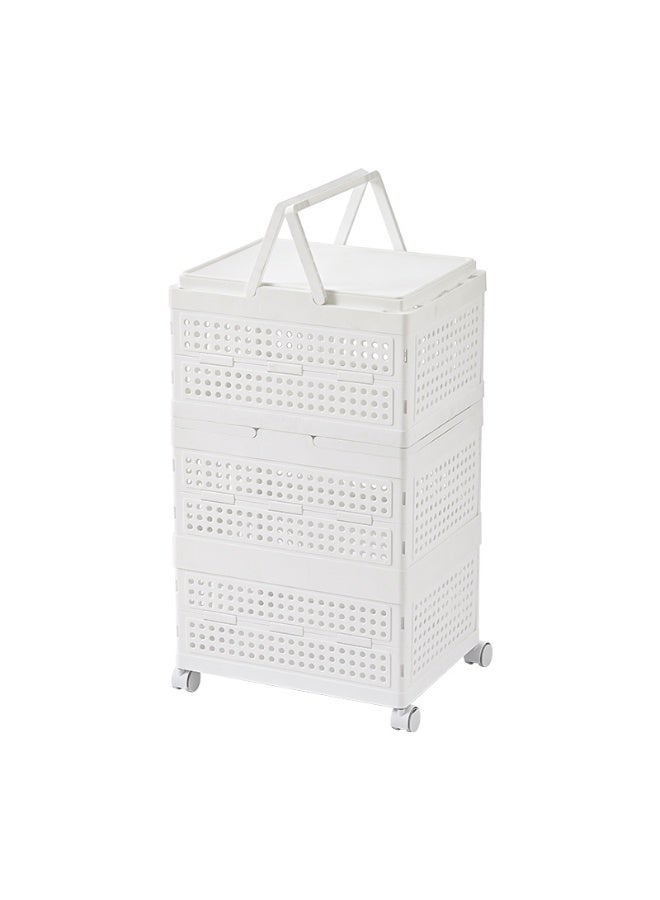 BLOOMING TIME Storage Crate Clothes Organizer on Wheels ,Folding Large Capacity Rectangular with Lid Storage Basket - Image 1