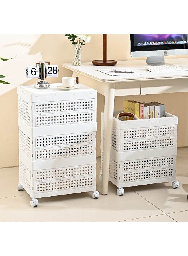 BLOOMING TIME Storage Crate Clothes Organizer on Wheels ,Folding Large Capacity Rectangular with Lid Storage Basket - Image 3