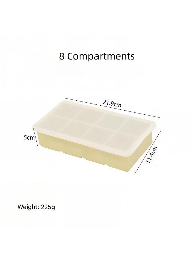 2-Pack Large Silicone Square Ice Cube Trays with Lids - BPA-Free Easy Release Molds for Baby Food, Iced Coffee & Cold Drinks (Pink & Cream) - Image 4