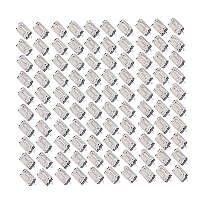 مفتاح زر لمسي مؤقت 3 × 6 × 2.5 مم DC12V 50ملي أمبير 100 قطعة - تغليف SMD - مفتاح بلاستيكي هندسي استجابة سريعة وحساسية عالية لتركيب الدوائر الإلكترونية - Image 3