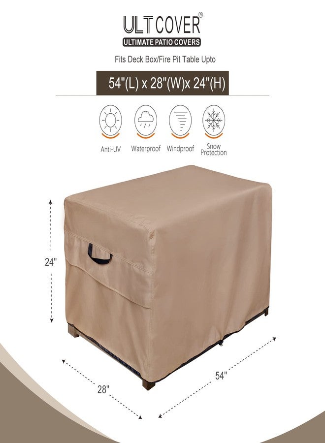 ULTCOVER غطاء مقعد تخزين صندوق الفناء الخارجي من ULTCOVER - غطاء مقاوم للماء لطاولة حفرة النار المستطيلة الخارجية 54 × 28 بوصة، أسود - Image 2