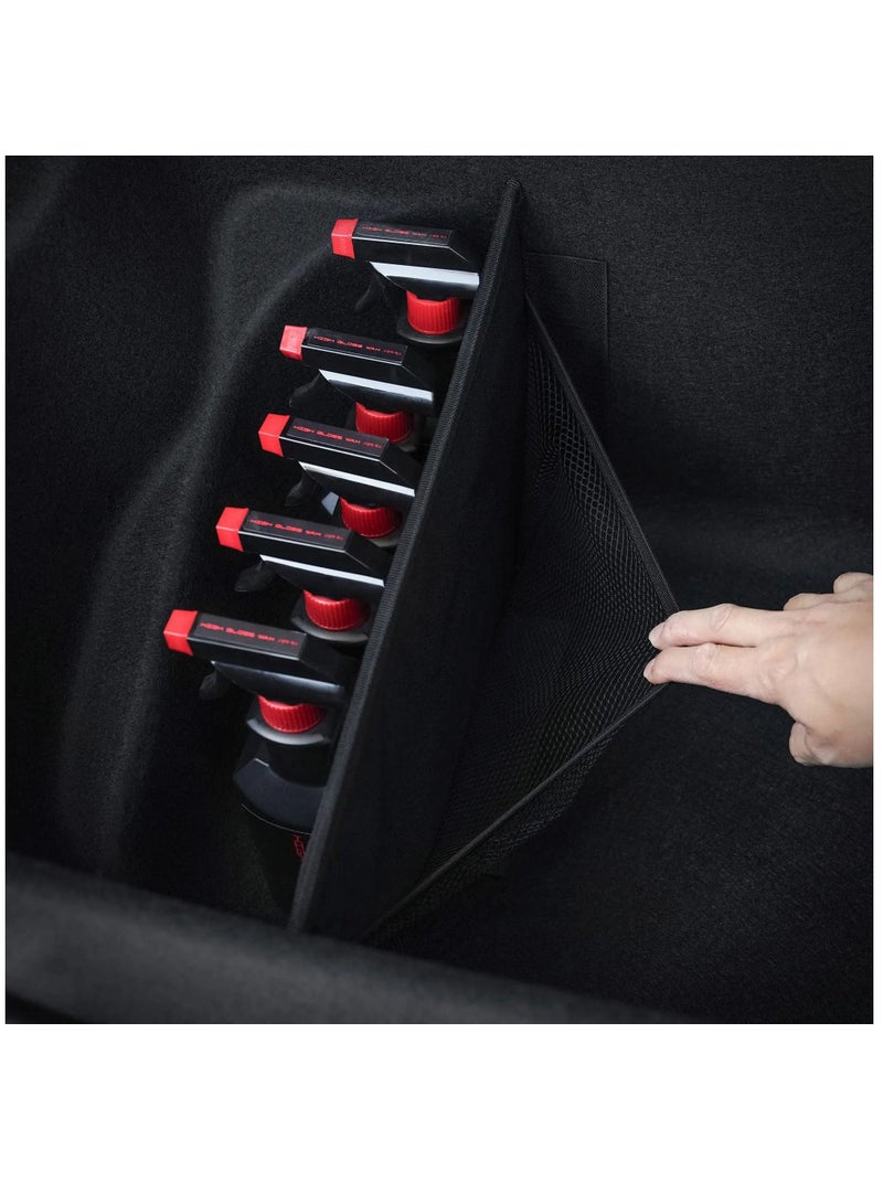 SYOSI Trunk Organizer for Tesla Model Y Model 3 Rear Trunk Accessories, Trunk(rear) Organizer Storage with Mesh Pocket and Dividers for Storage and Efficient Organization of Trunk Items (set of 2) - Image 5