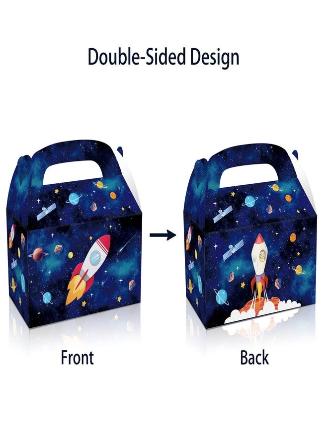COSFAN Outer Space Treat Boxes 12 Piece Astronaut Space Theme Party Gift Boxes Universe Galaxy Candy Goodie Boxes Solar System Party Favor Boxes Rocket Paper Boxes Alien Party Favor Supplies - Image 2