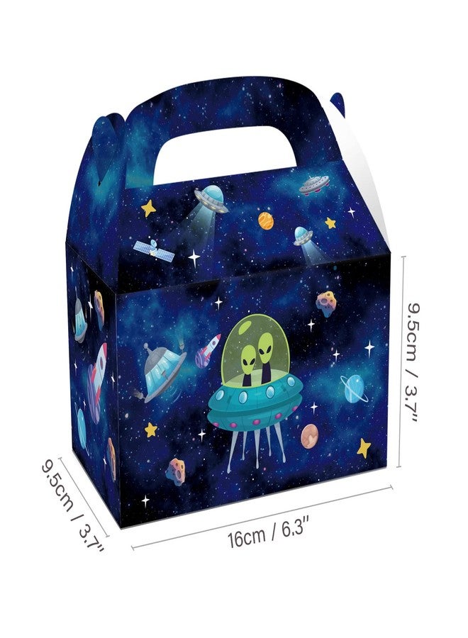 COSFAN Outer Space Treat Boxes 12 Piece Astronaut Space Theme Party Gift Boxes Universe Galaxy Candy Goodie Boxes Solar System Party Favor Boxes Rocket Paper Boxes Alien Party Favor Supplies - Image 4