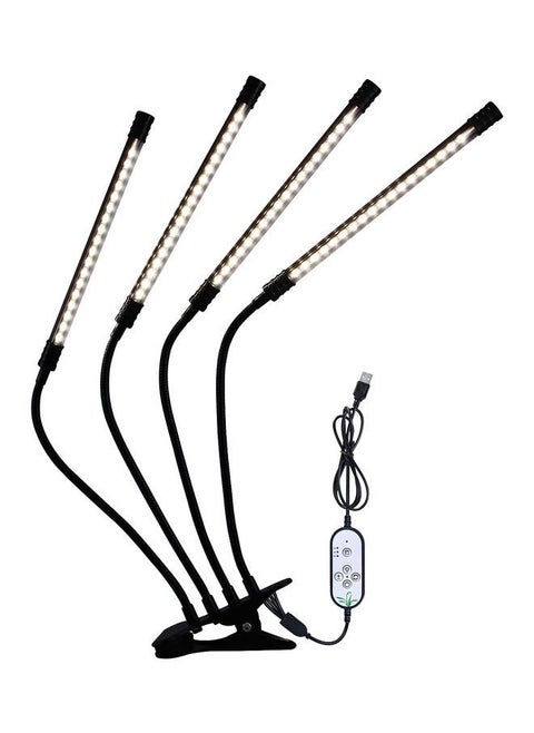 4 Head LED Grow Full Spectrum Light 4/8/12H Timer Black 33.00x8.50x12.50cm