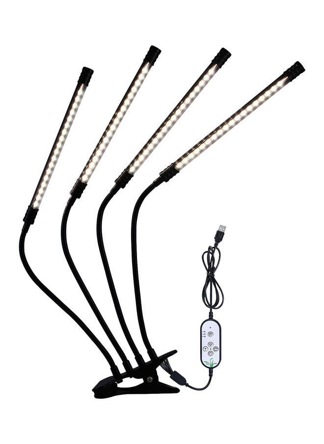 NIBEMINENT - 4 Head LED Grow Full Spectrum Light 4/8/12H Timer Black 33.00x8.50x12.50cm - Image 1