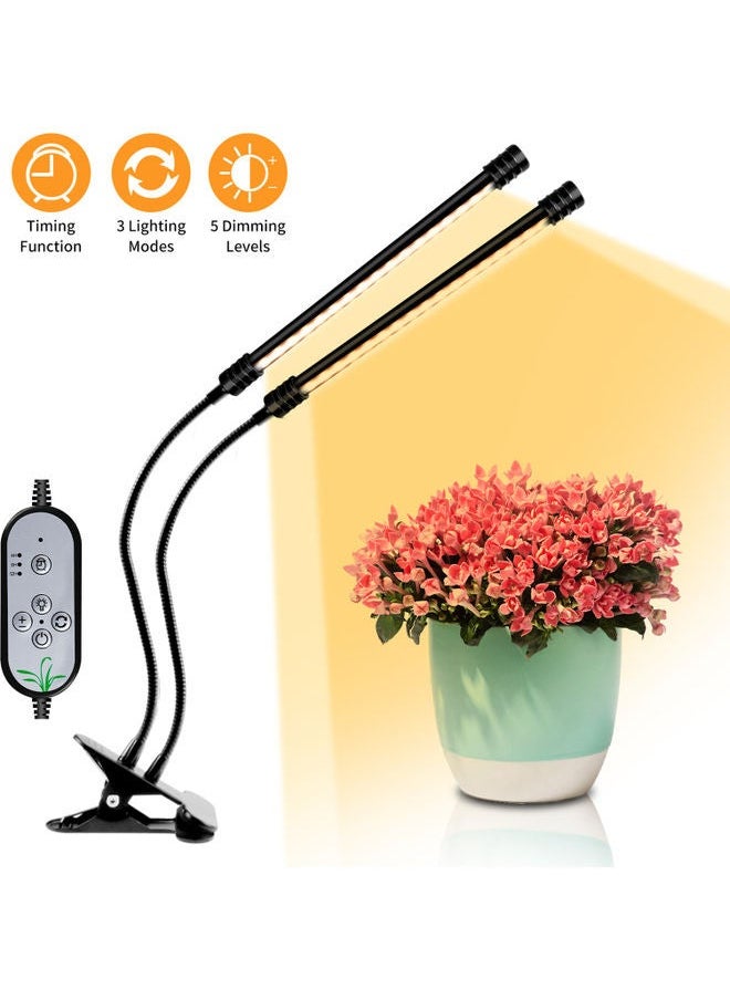 NIBEMINENT - 4 Head LED Grow Full Spectrum Light 4/8/12H Timer Black 33.00x8.50x12.50cm - Image 1