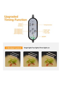 NIBEMINENT 4 Head LED Grow Full Spectrum Light 4/8/12H Timer Black 33.00x8.50x12.50cm  - Image 2