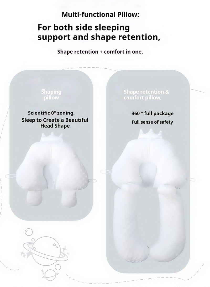 Baby Feeding Pillow, Anti Overflow Feeding Pillow for Reducing Spit-Up, Safety Nursing Pillow, Baby Lounger Reflux Wedge Breastfeeding, Upgraded U-Shaped Baby Pillow, Suitable for Car Seats, Strollers and Baby Carriages, Everyday Sleeping, Soft and Comfortable Sleeping Pad for Newborns and Toddlers - Blue + White - Image 5