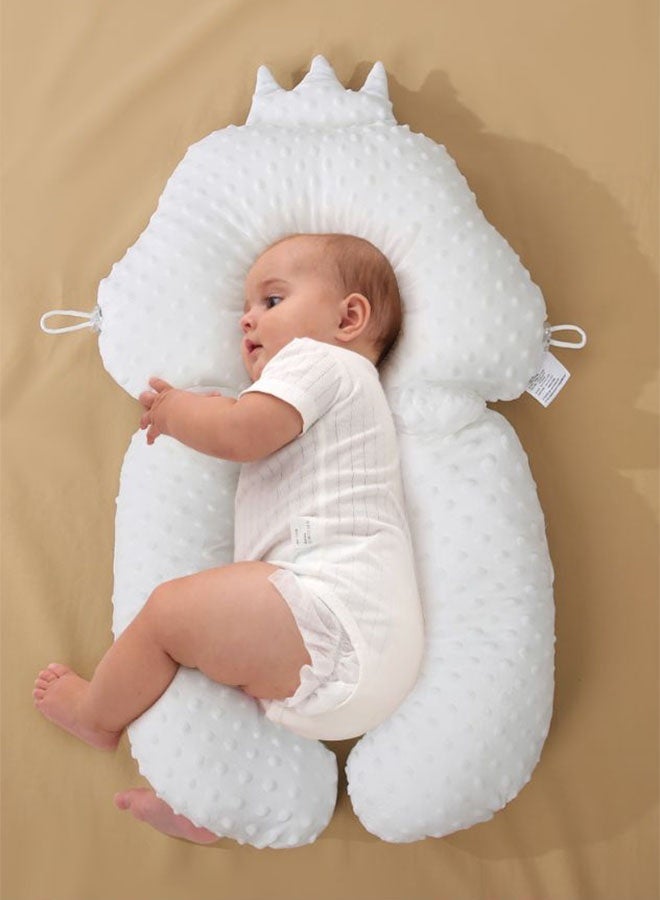 Baby Feeding Pillow, Anti Overflow Feeding Pillow for Reducing Spit-Up, Safety Nursing Pillow, Baby Lounger Reflux Wedge Breastfeeding, Upgraded U-Shaped Baby Pillow, Suitable for Car Seats, Strollers and Baby Carriages, Everyday Sleeping, Soft and Comfortable Sleeping Pad for Newborns and Toddlers - Blue + White - Image 1