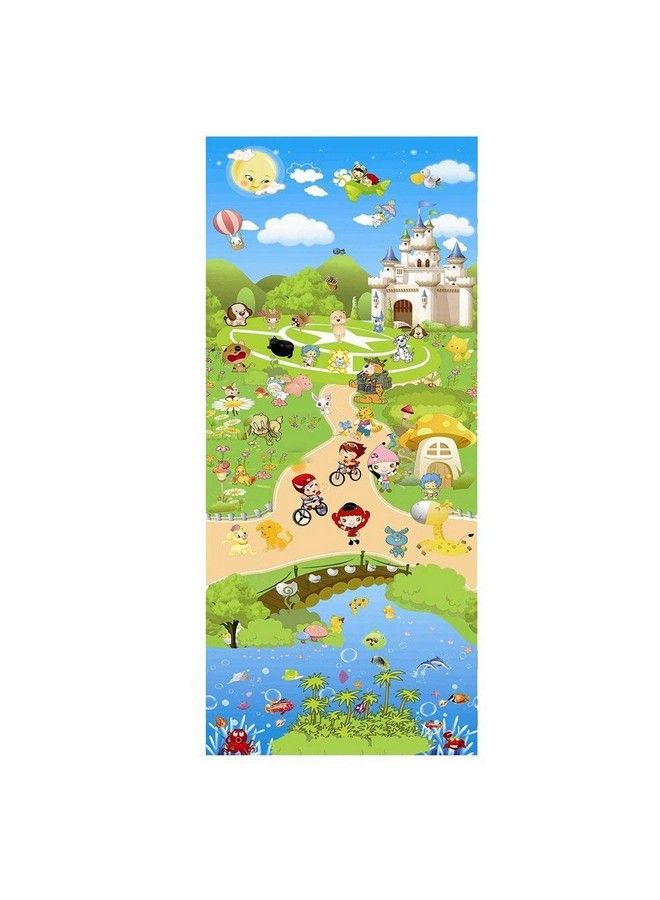 EZ Life 2 Sided Thick Kids Soft Play & Crawling Mat Bicycles (120 Cm X 180 Cm) - Image 2