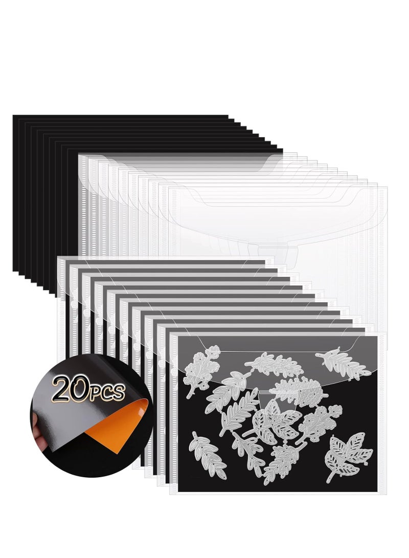KASTWAVE 20PCS Magnetic Sheets for Dies Storage, Stamp and Die Storage Bag and Rubber Magnetic Sheets, Die Storage Set for Storage Die Cutting、DIY Scrapbooking, Die Cut Storage for Card Making Supplies - Image 1