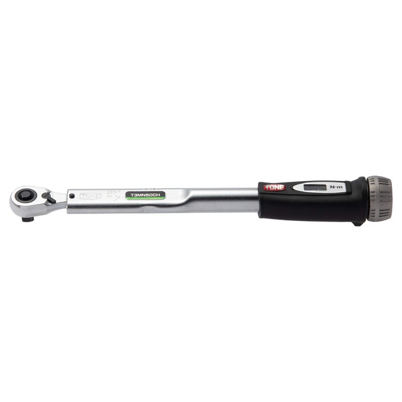 TONE Torque Wrench Preset Type Digital Reading T3MN50CHQL 38 Inch Drive Black Torque Range 1050Nm - Image 2