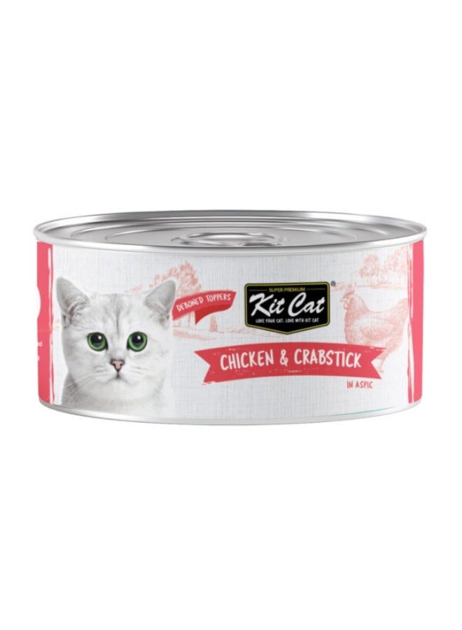 Kit Cat 5PC's Kit Cat Chicken & Crabstick Wet Cat Food 80g Cans - Image 2