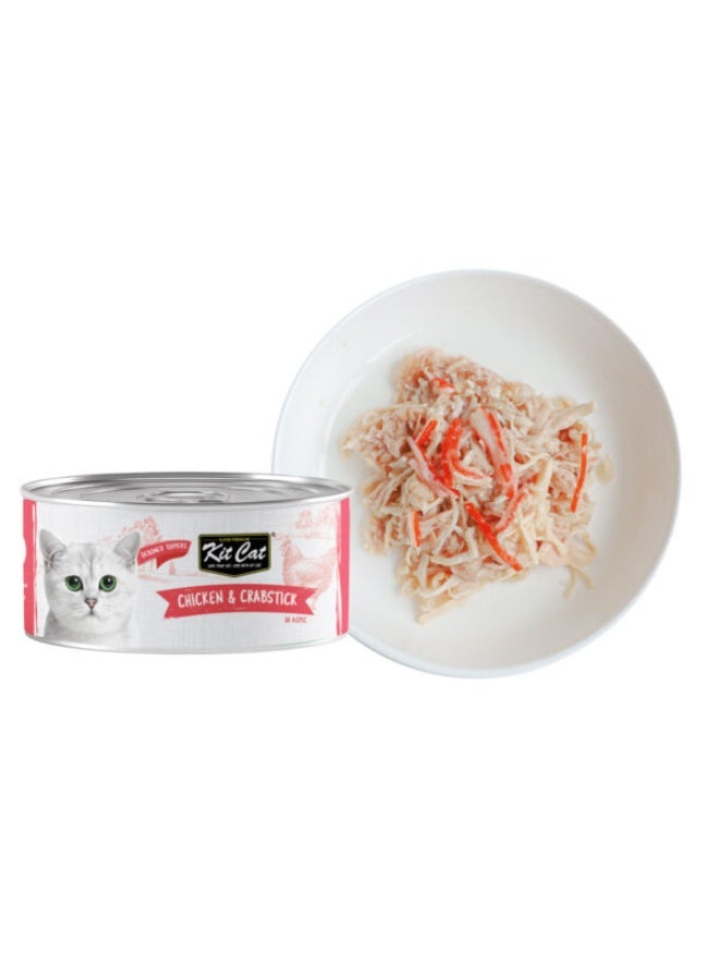 Kit Cat 5PC's Kit Cat Chicken & Crabstick Wet Cat Food 80g Cans - Image 3