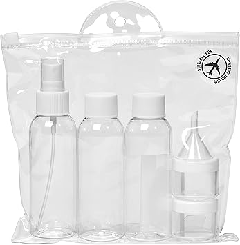 Manicare Travel Bottles Leak Proof Refillable Set Clear Containers And Bottles For Liquids Gels And Creams Shampoo Cleanser Shower Gels Transparant Zip Bag For Holiday And Business Travel - Image 3