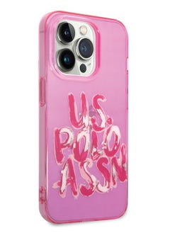 U.S.Polo iPhone 14 Pro Max Case PC/TPU Transparent with Graffiti Logo - Pink  - Image 3