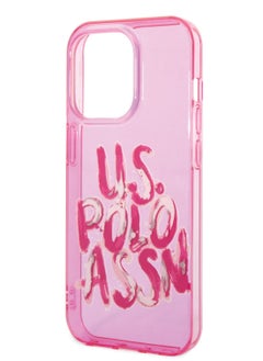 U.S.Polo iPhone 14 Pro Max Case PC/TPU Transparent with Graffiti Logo - Pink  - Image 1