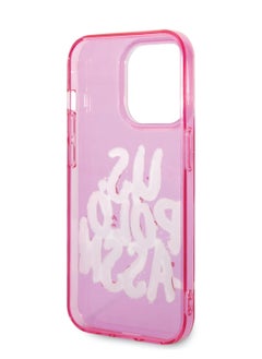 U.S.Polo iPhone 14 Pro Max Case PC/TPU Transparent with Graffiti Logo - Pink  - Image 4
